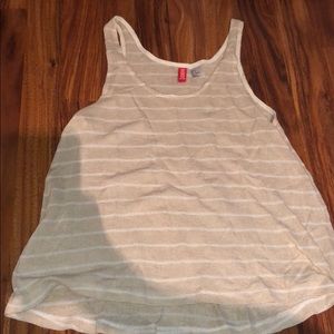 Divided Cream Stripped Tank Top